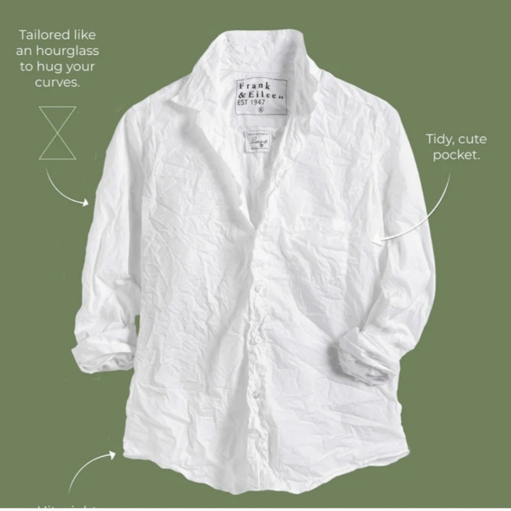 BRAND NEW XS Fit. Frank & Eileen Barry Tailored Button-up  in Superluxe